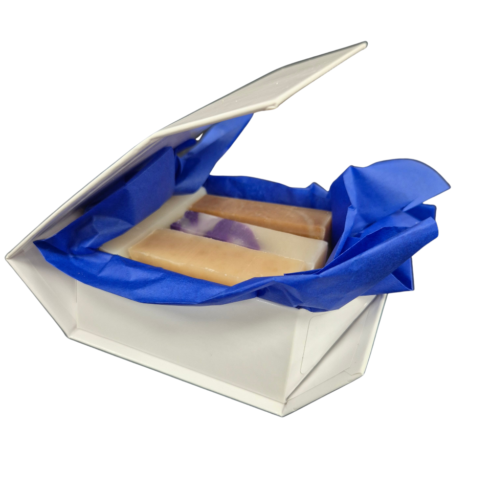 Coffrets 4 savons bergamote, lait, miel et lilas