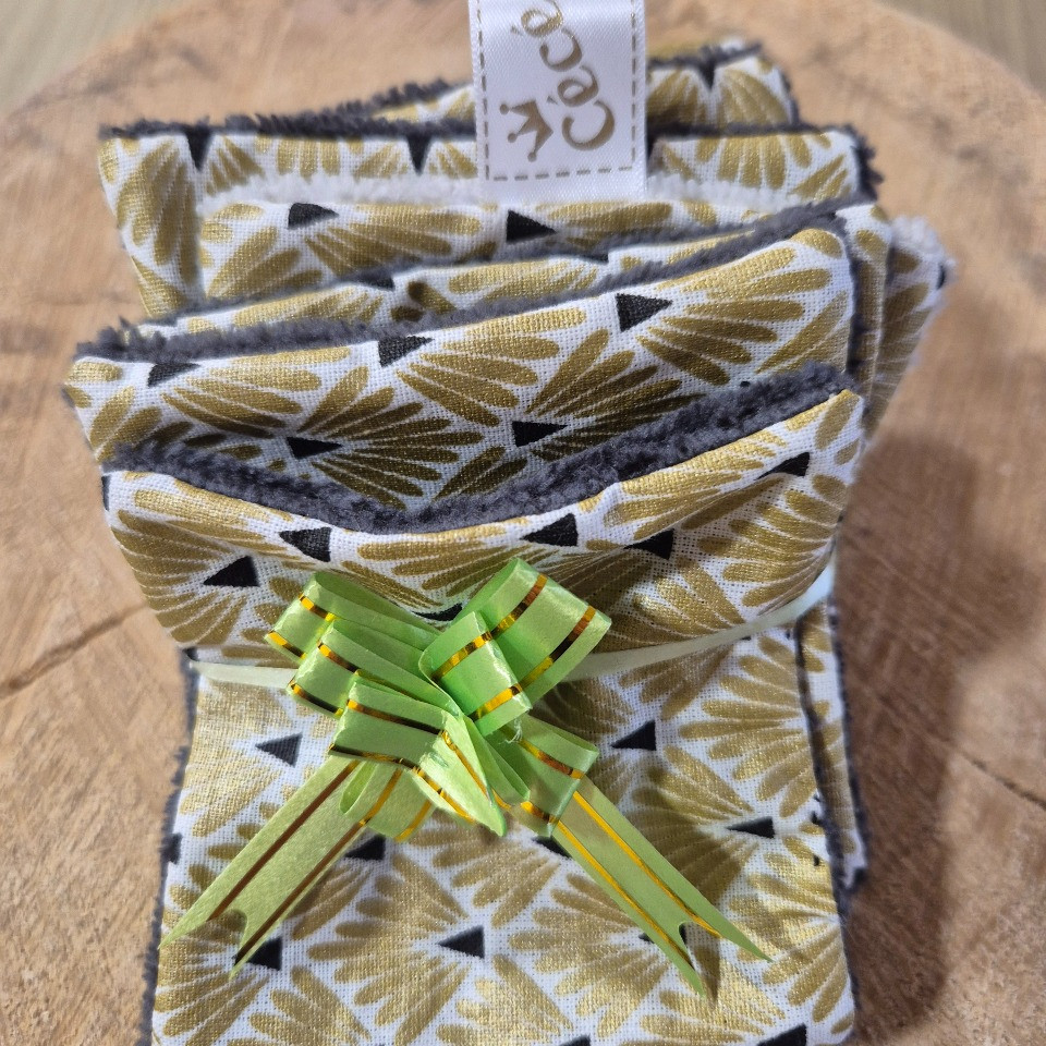 Lot de 7 lingettes or et gris