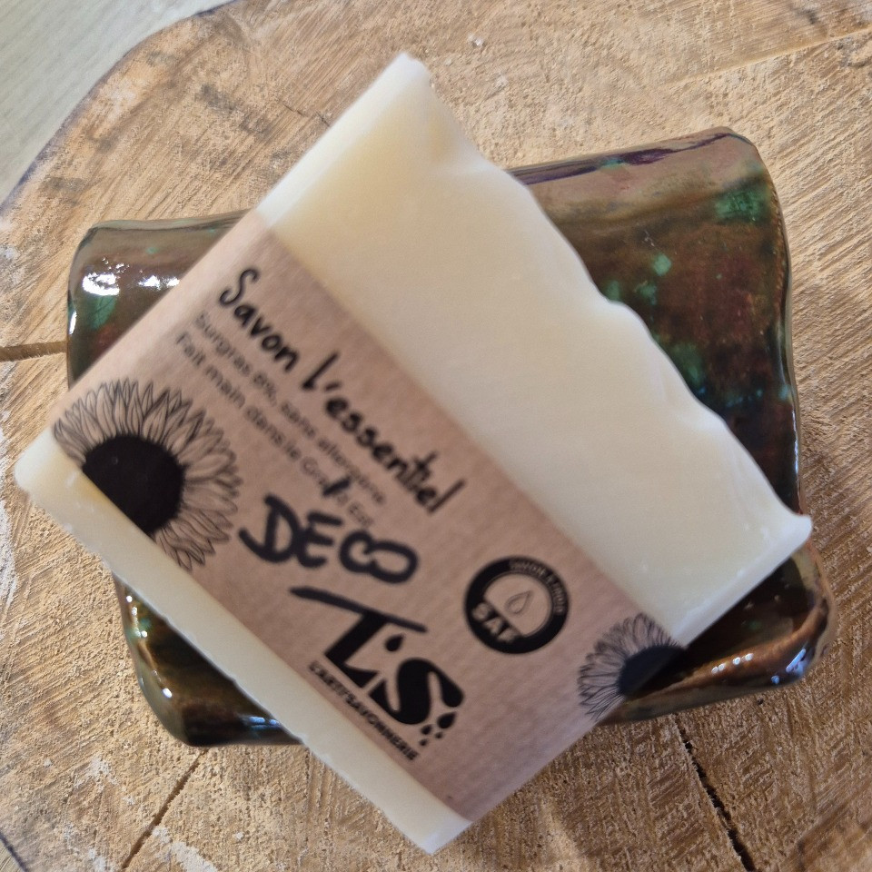 Porte savon céramique vert/marron